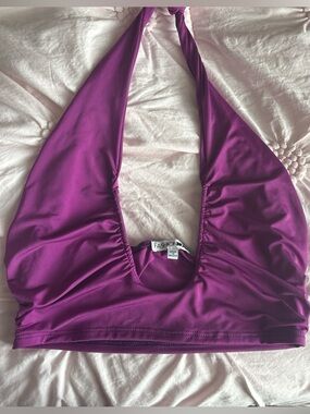 Purple Halter Crop Top